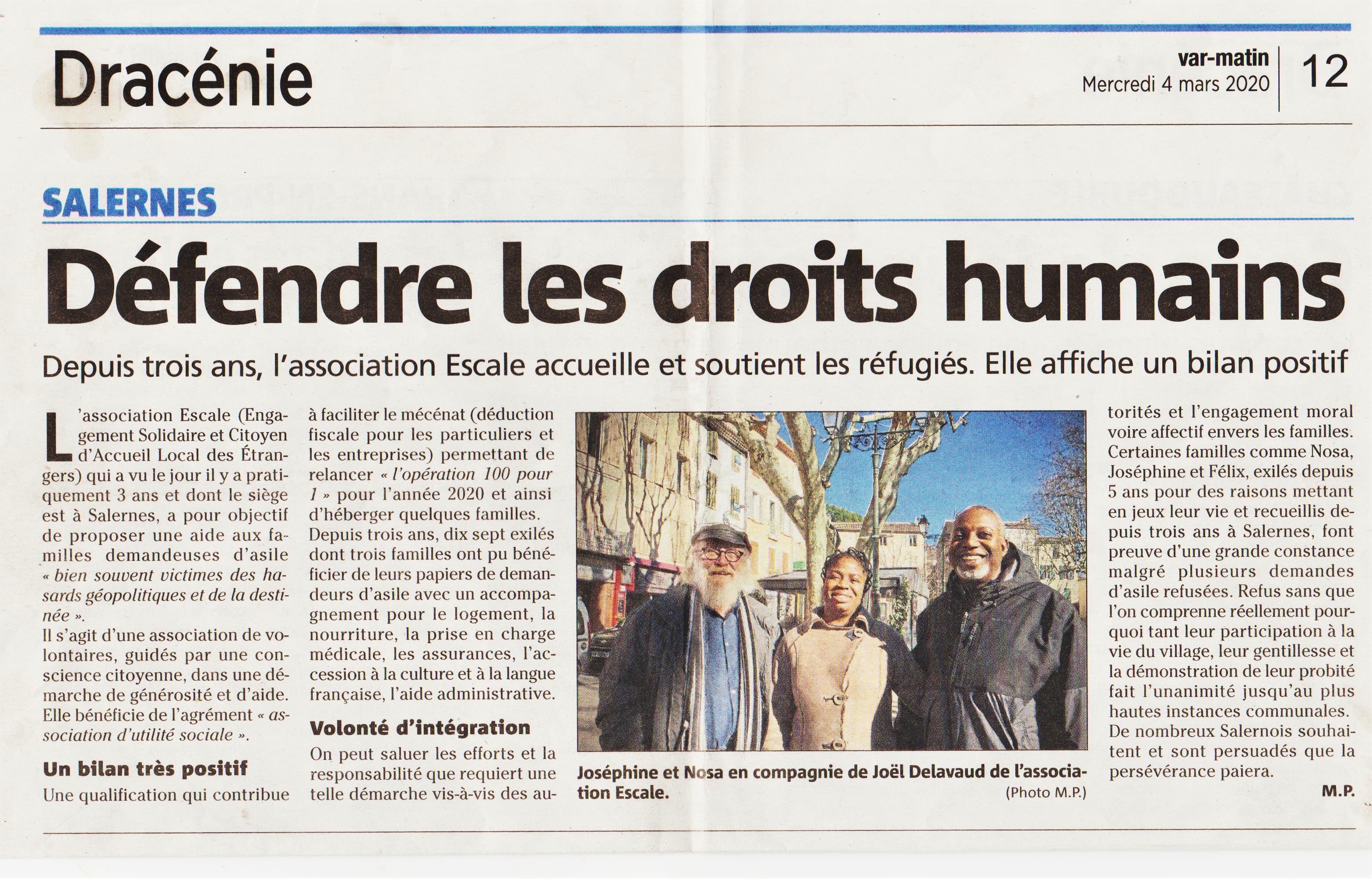 var matin Escale mars 2020